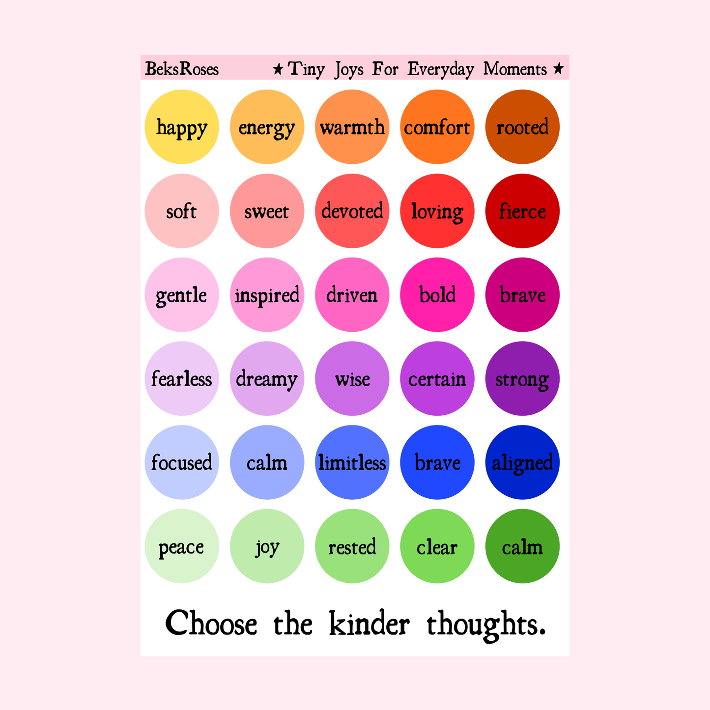 Positivity Dots Clear Sticker Sheet