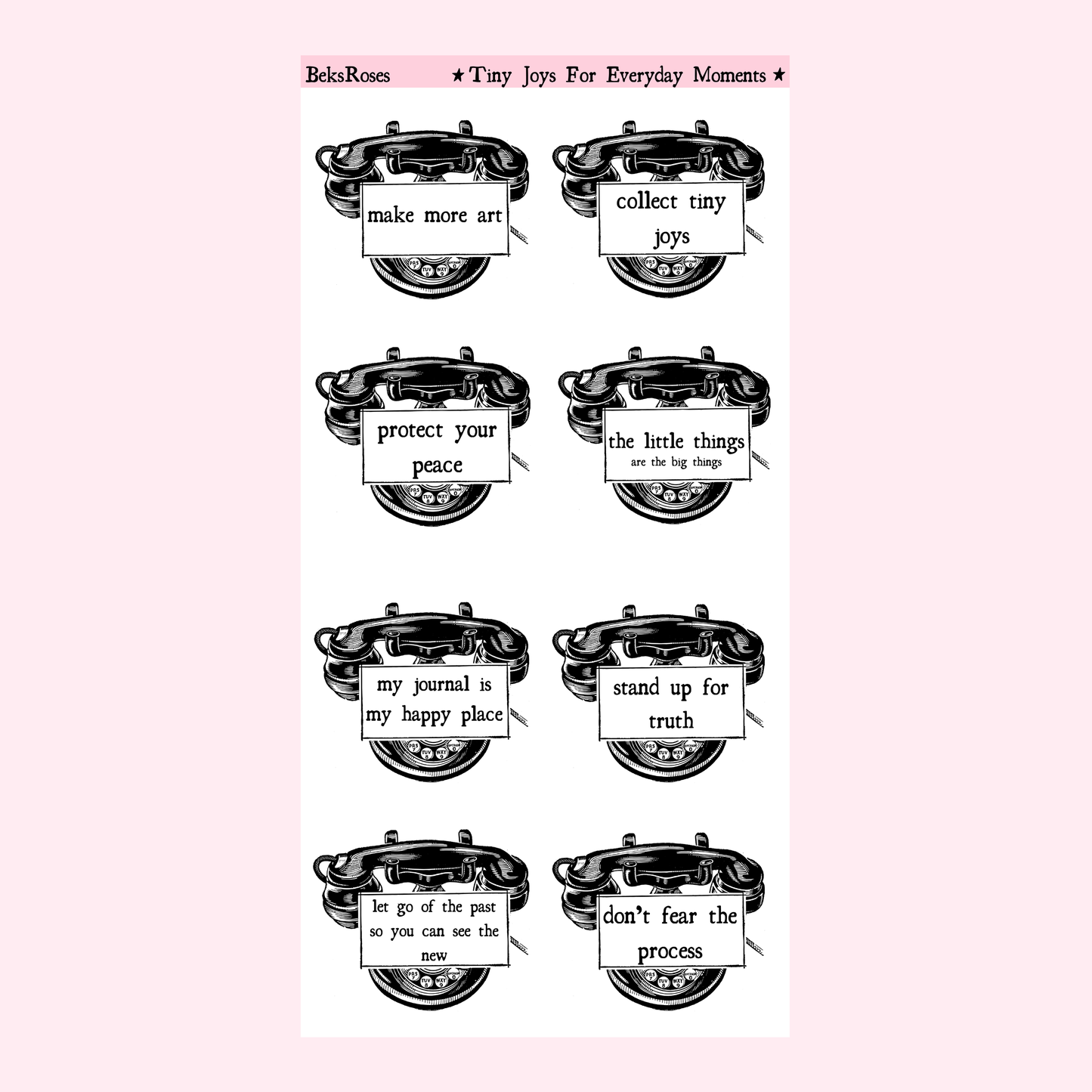 Telephone Quotes Sticker Sheet