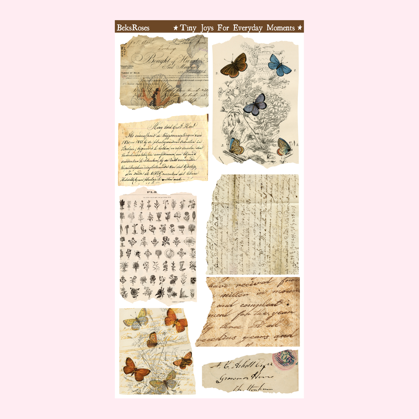 Butterfly Letters Sticker Sheet