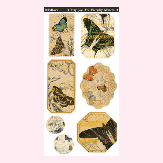 Vintage Butterflies Sticker Sheet