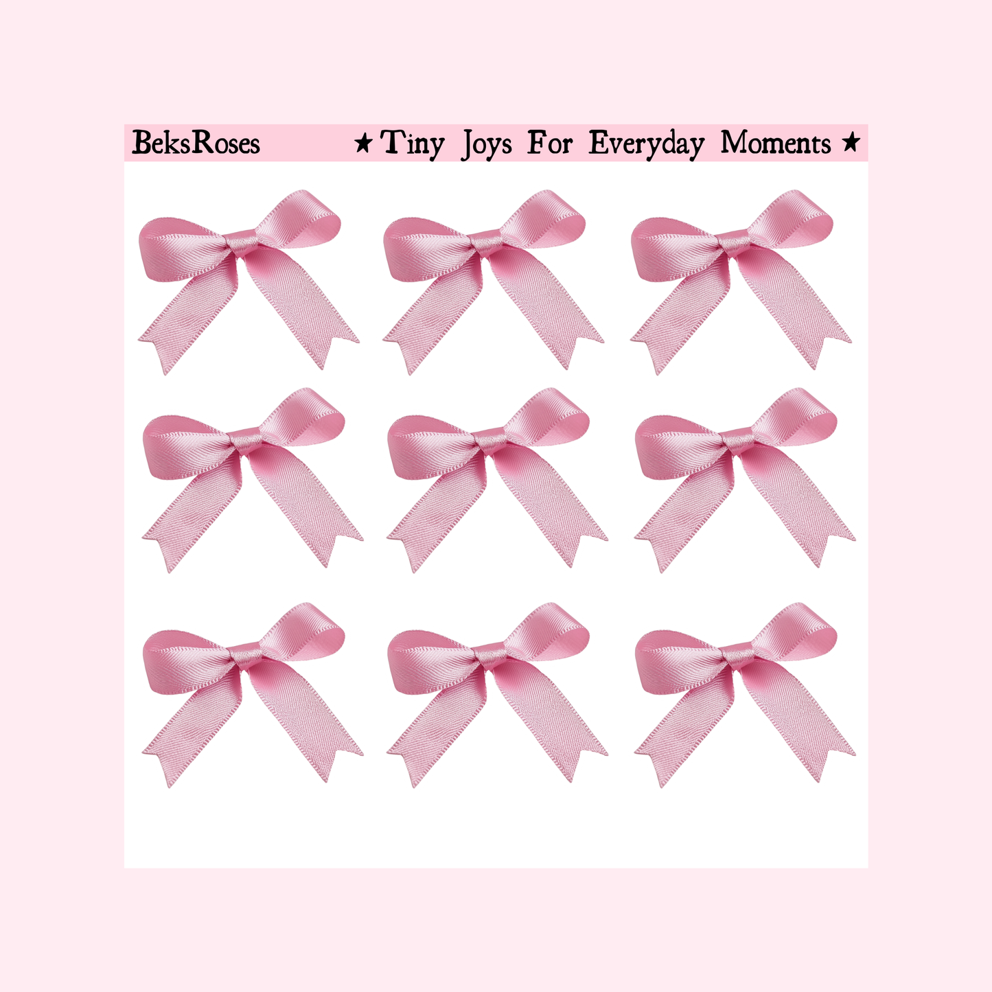 Pink Bow Sticker Sheet
