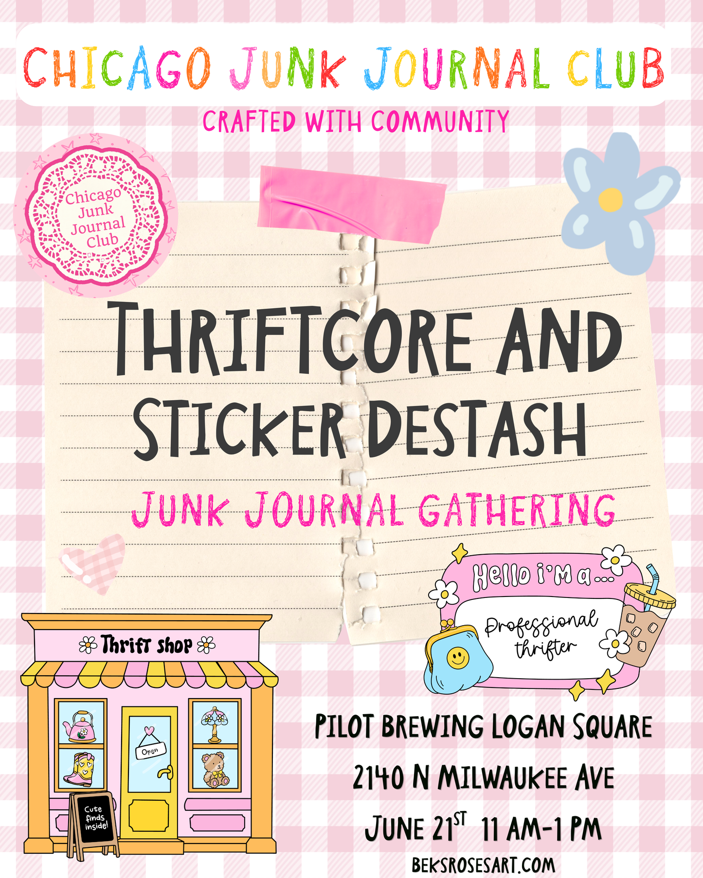 Thriftcore and Sticker Destash Junk Journal Meet Up