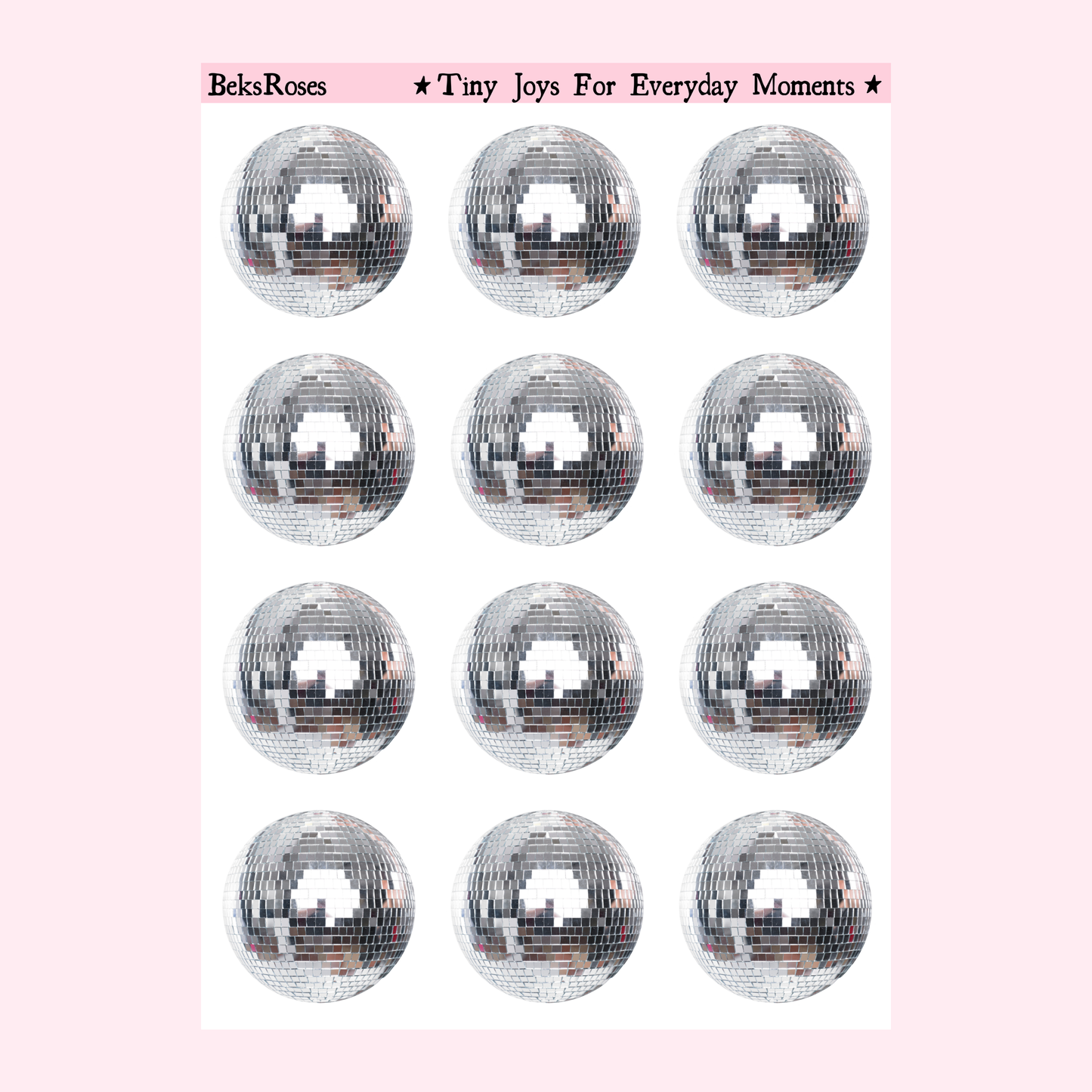 Sparkly Disco Sticker Sheet