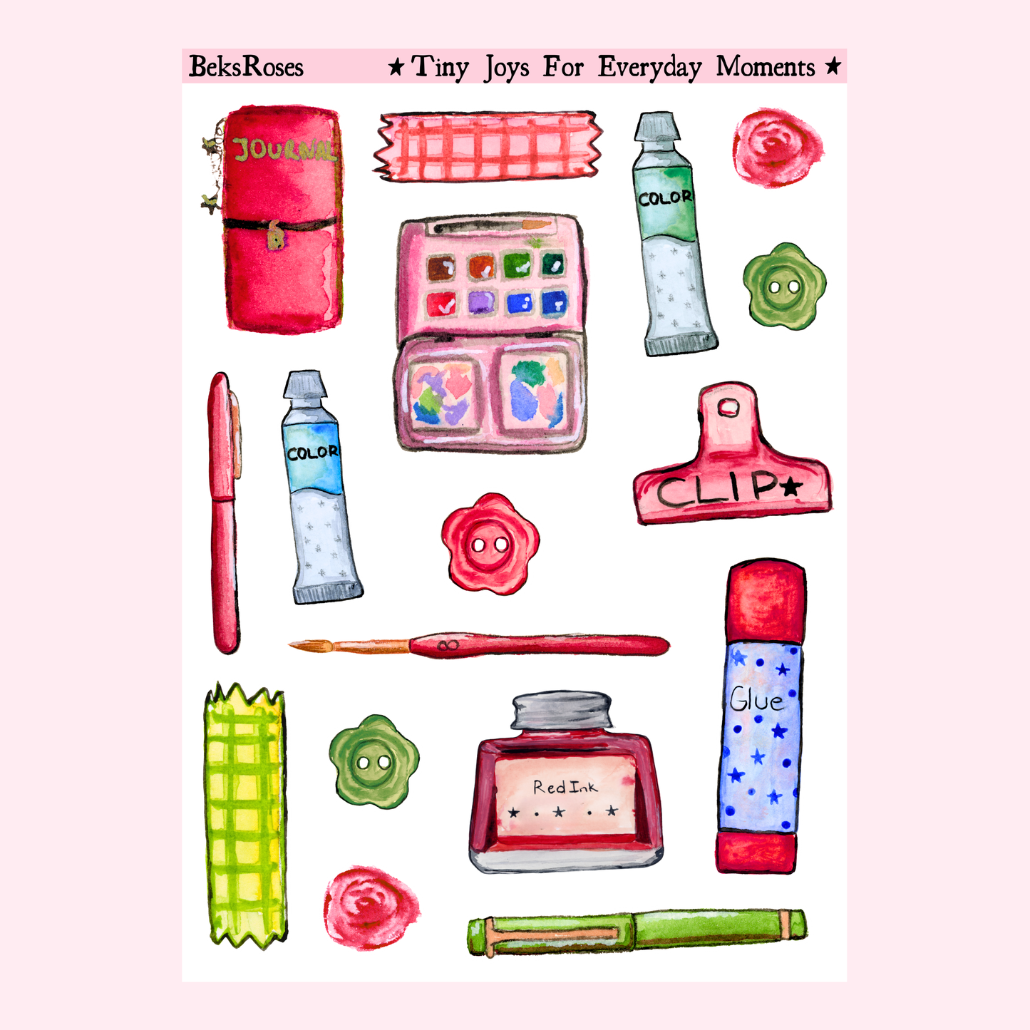 Arts and Journaling Sticker Sheet