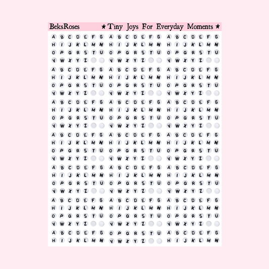 Bead Alphabet Large Sticker Sheet