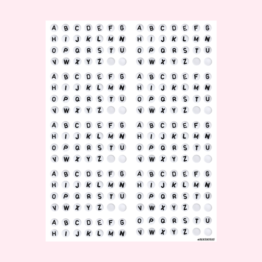 Bead Alphabet Large Sticker Sheet