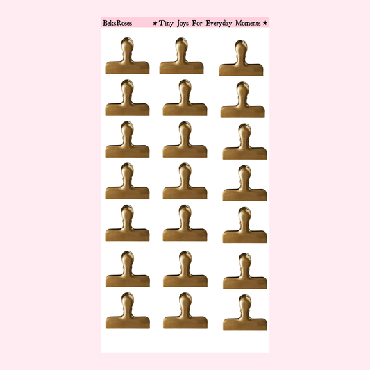 Gold Paper Clips Sticker Sheet