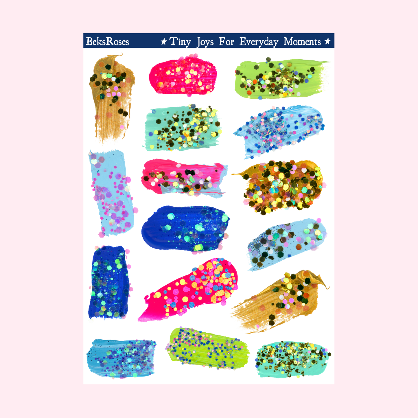 Glitter Impasto Sticker Sheet