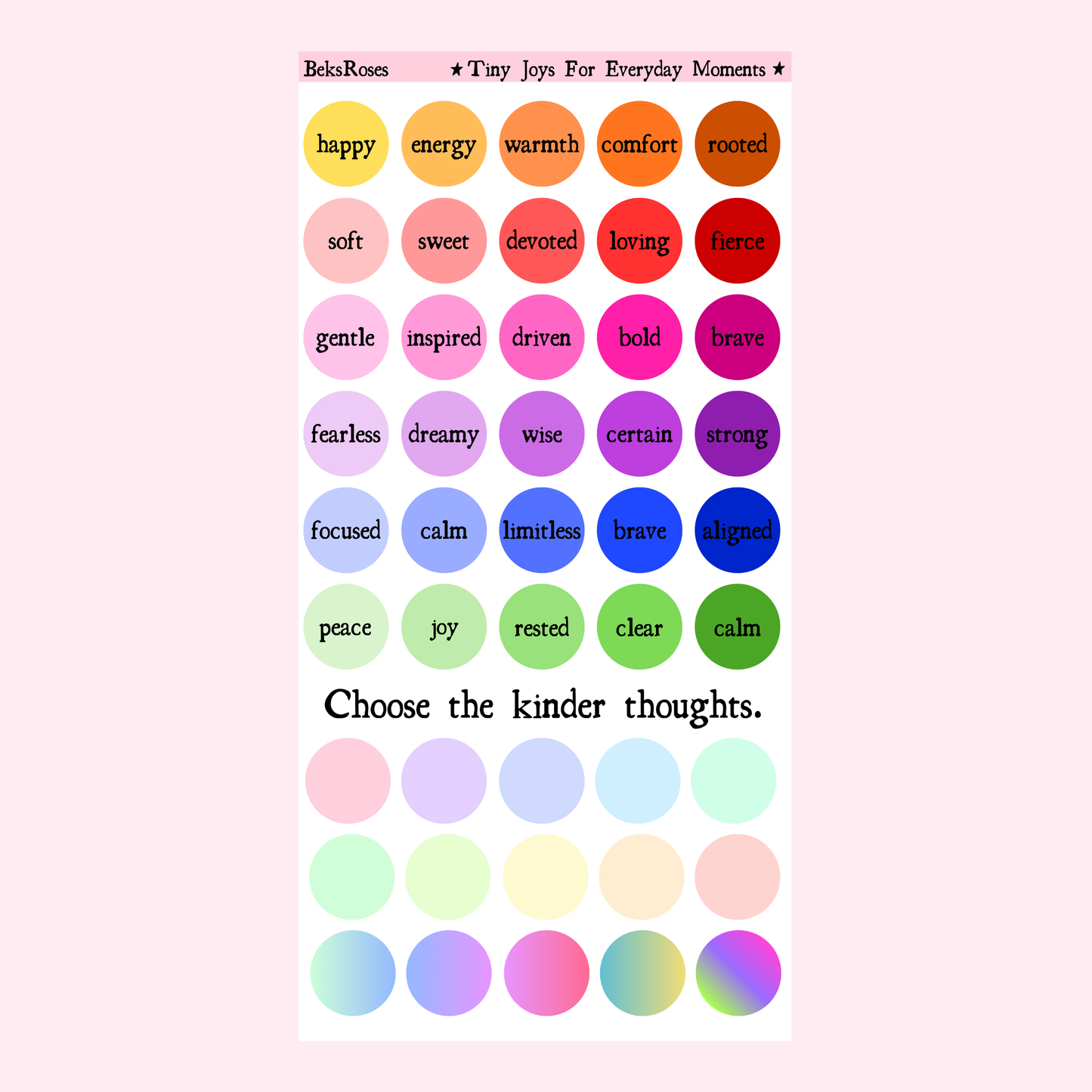 Positivity Dots Sticker Sheet