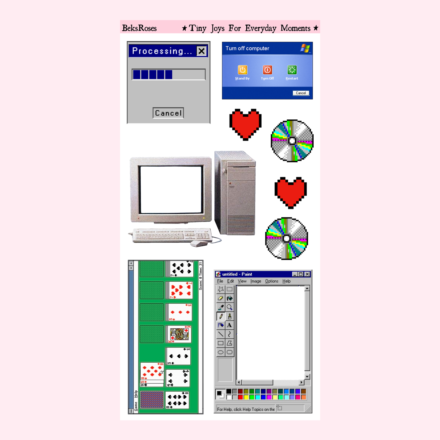 Digital Nostalgia Sticker Sheet