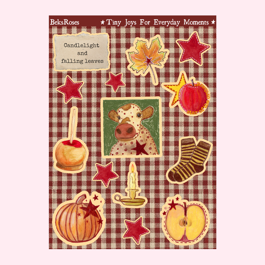 Candlelight and Falling Leaves Sticker Sheet