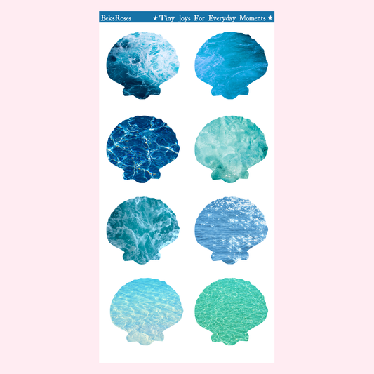 Blue Seashells Sticker Sheet