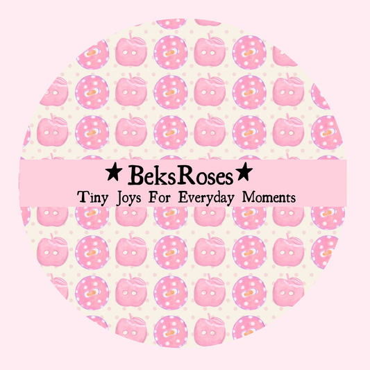 Pink and Creme Buttons Washi Tape 15mm