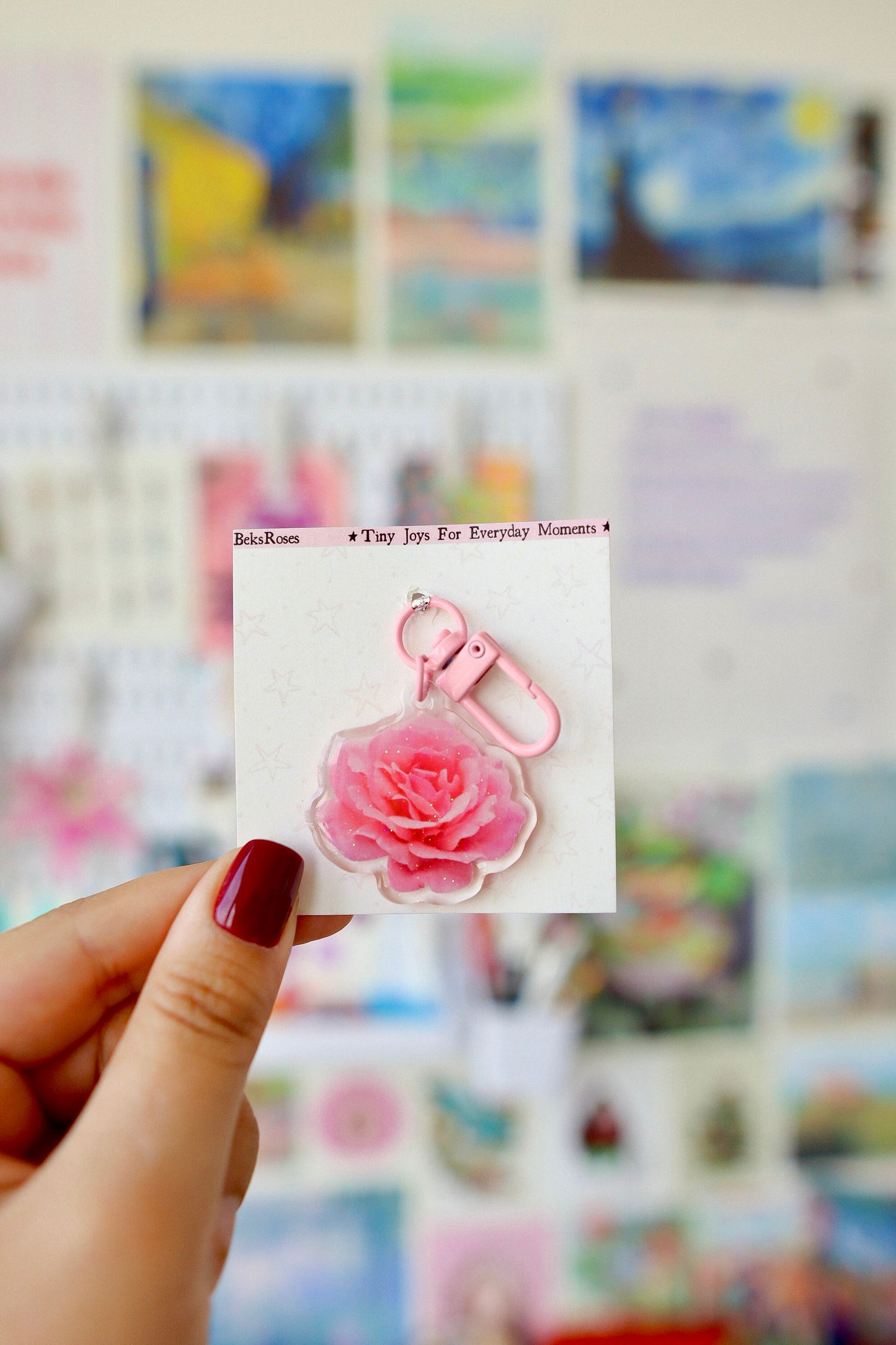 Pink Rose Tiny Joy Charm