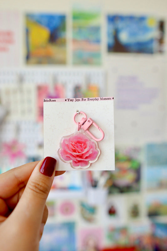 Pink Rose Tiny Joy Charm