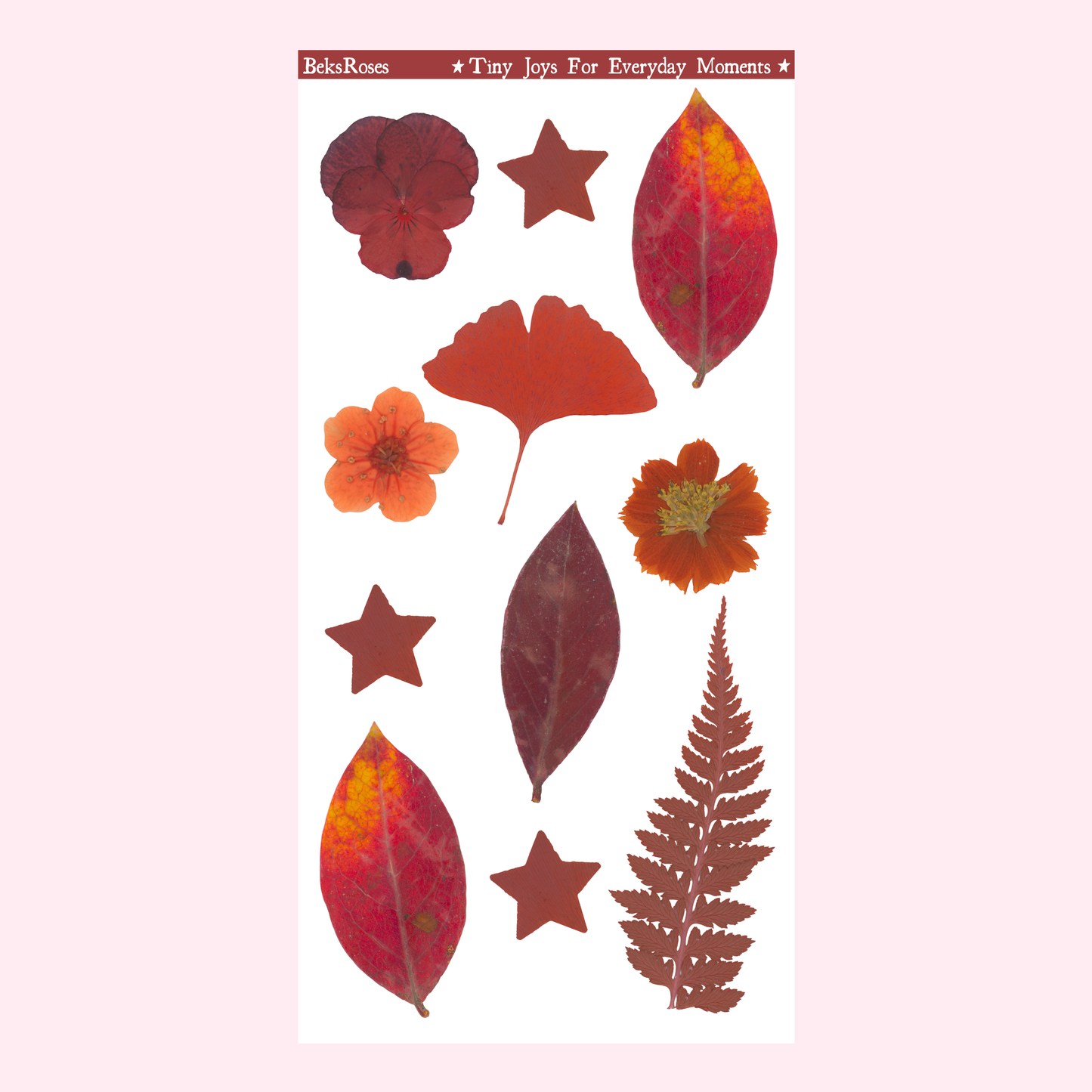 Red Autumn Leaves Sticker Sheet